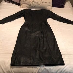 *Feature* NWOT! | GORGEOUS 100% Soft Leather Dress, Taffeta Lining | Size 7/8 🔥